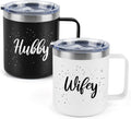 Husband and Wife Gifts Mr & Mrs Coffee Mugs Set - Insulated 14oz