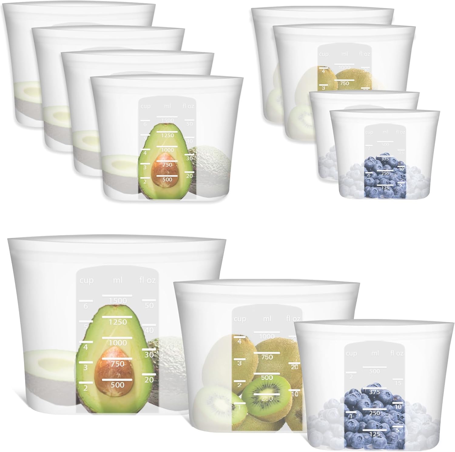 Reusable Storage Bag Set - 100% Silicone Food Storage Solution