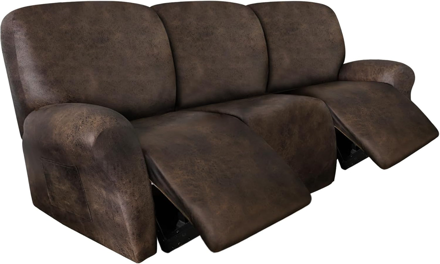 Leather Look Recliner Couch Cover for 3 Seater Reclining Couches