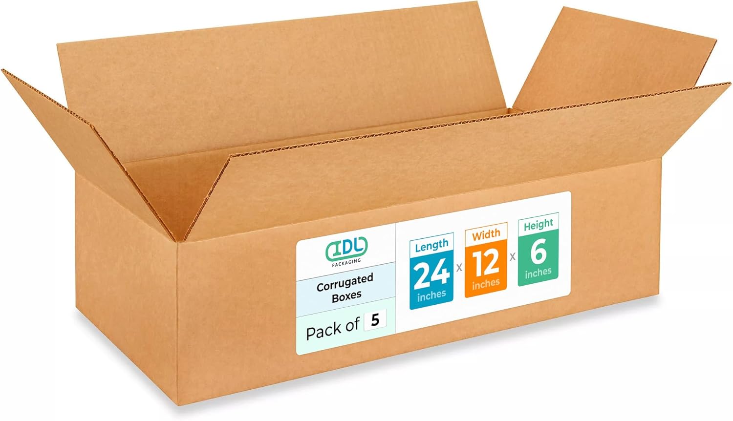 Large Shipping & Moving Boxes 24 x 12 x 6 inches - 5-Pack