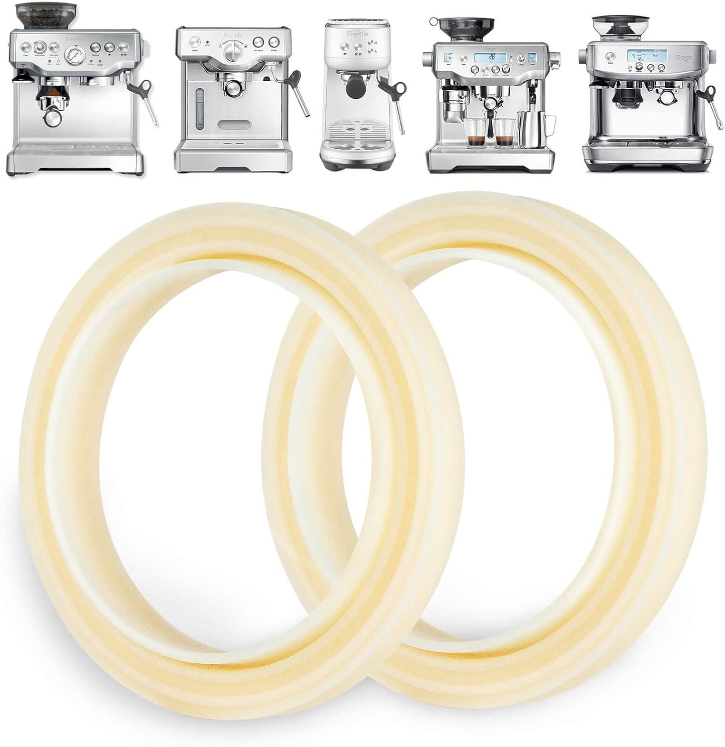 Silicone Steam Ring 2PCS Set, BPA-Free Gasket Seal for Breville Espresso Machines
