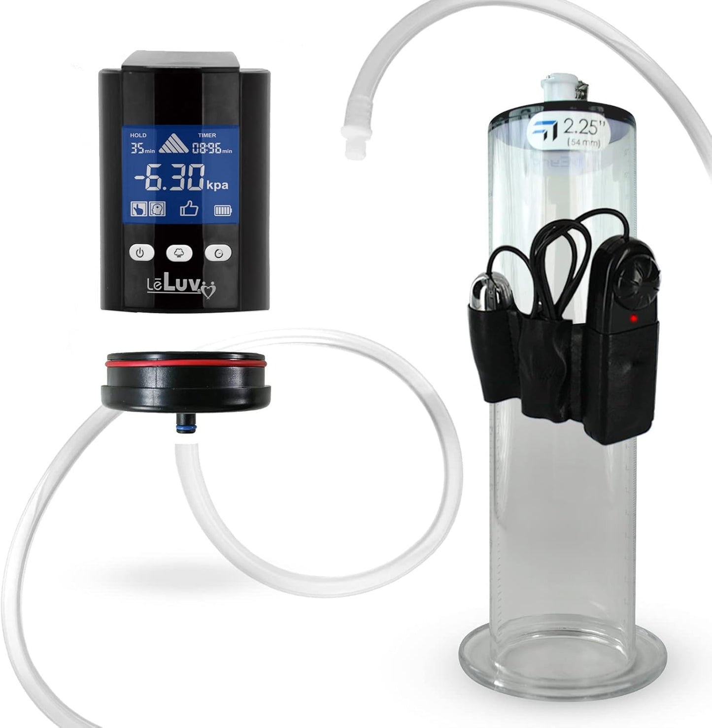 LeLuv Black iPump Smart LCD Head with Adapter for Comfort