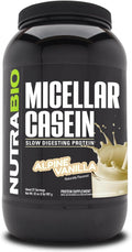 NutraBio Casein Protein Powder - Slow Digesting Overnight Recovery
