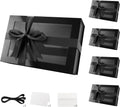 PACKQUEEN 5 Large Black Gift Boxes with Window - Elegant Presentation