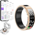 Smart Ring for Women Men with LED Display and Touch Button - Health