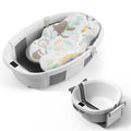 Collapsible Baby Bathtub - Quick Fold, Thermometer & Soft Cushion