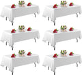 White Rectangle Tablecloth 60 x 126 in 6 Pack - Stain & Wrinkle