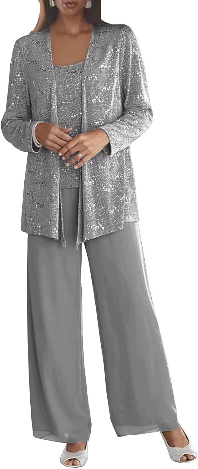 Chiffon Mother of The Bride Pant Suits for Elegant Weddings