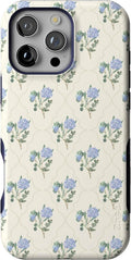 iPhone 16 Pro Case Vintage Garden Blue Hydrangea - Bold Protection