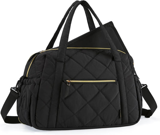 mommore Large Expandable Diaper Bag for Twins - Lightweight Quilted Tote