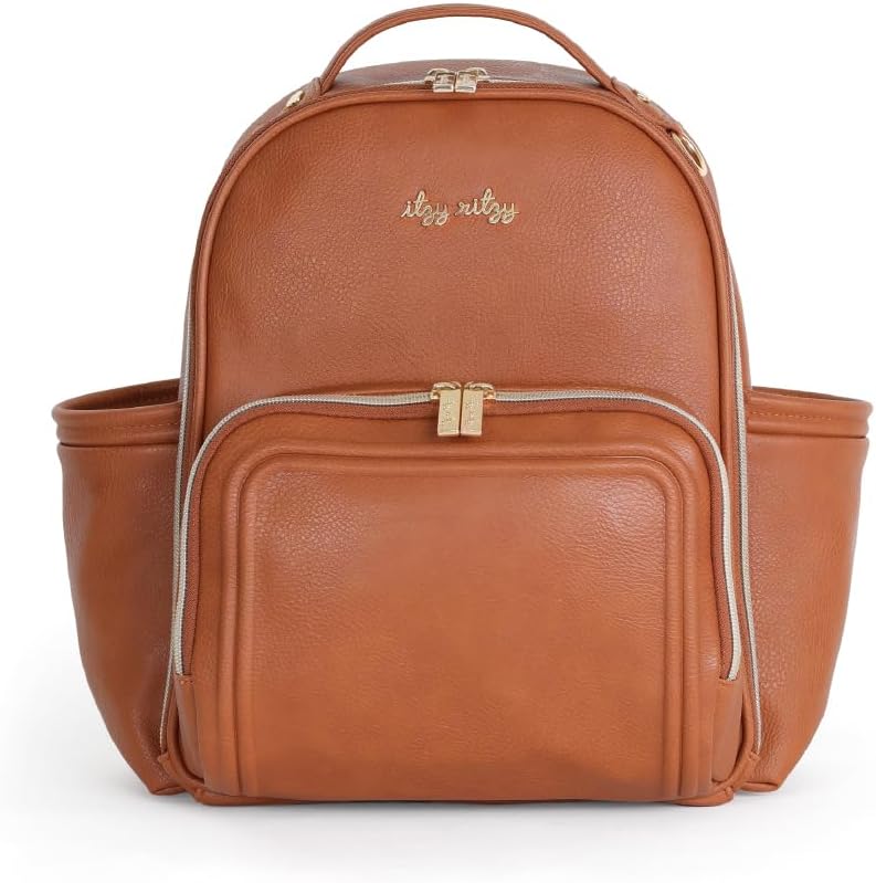 Itzy Ritzy Unisex Baby Mini Plus Diaper Bag in Cognac Color