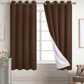 Blackout Curtains Chocolate Brown Linen Panels - Complete Room