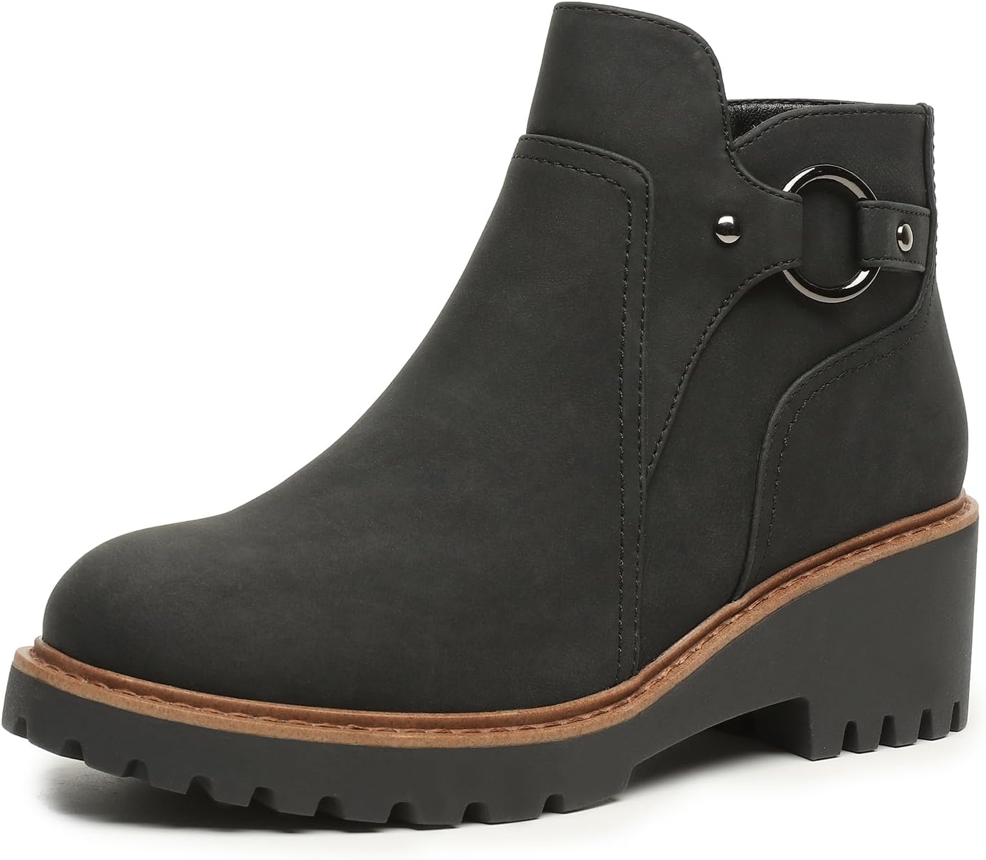 Womens Ankle Boots Chunky Low Heel Short Booties for Fall