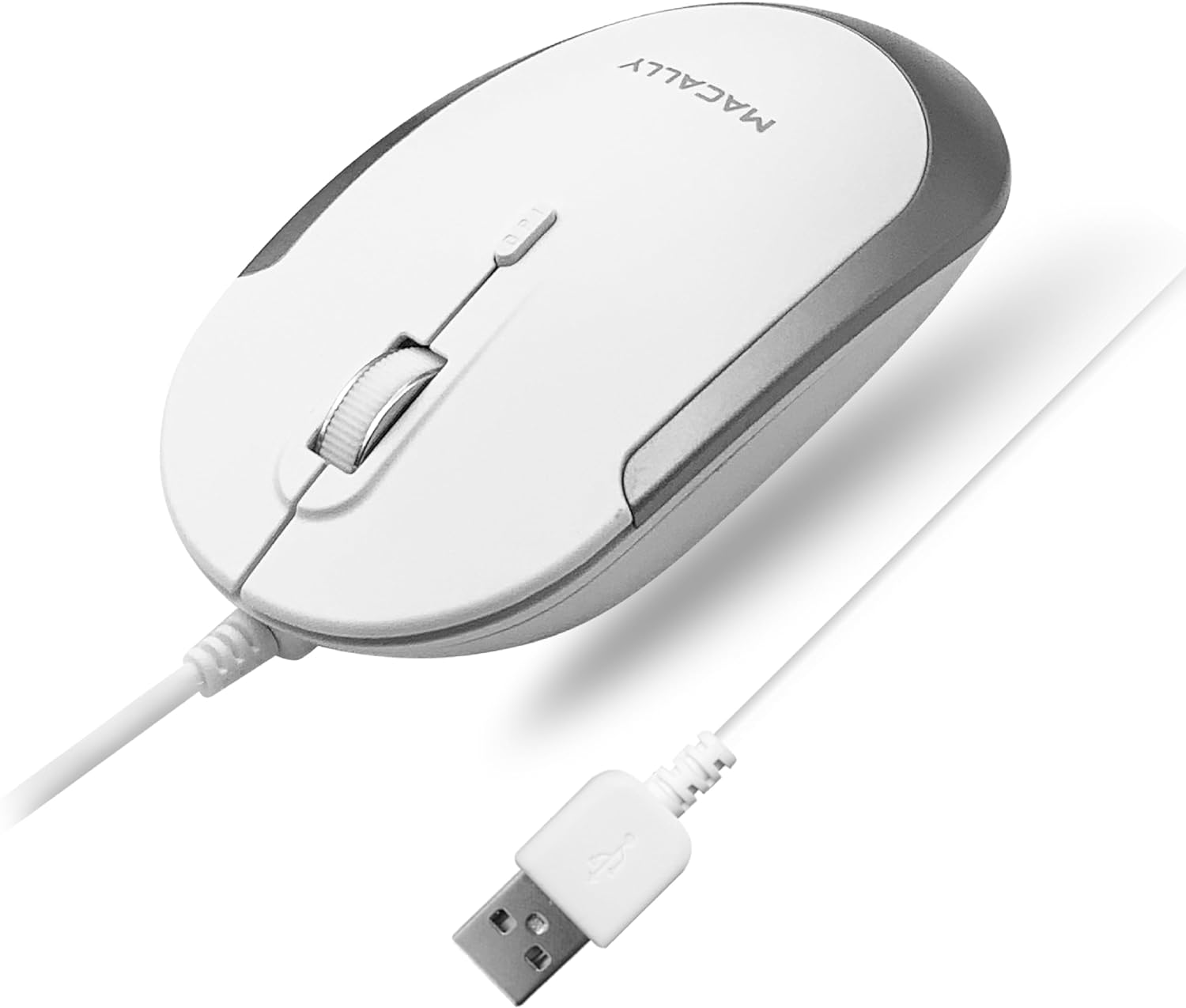 Macally Slim Silent Mouse - Optical Sensor, DPI Switch - Simple & Comfortable Design