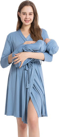 Galabloomer Maternity Robe and Baby Receiving Blanket - Matching Denim