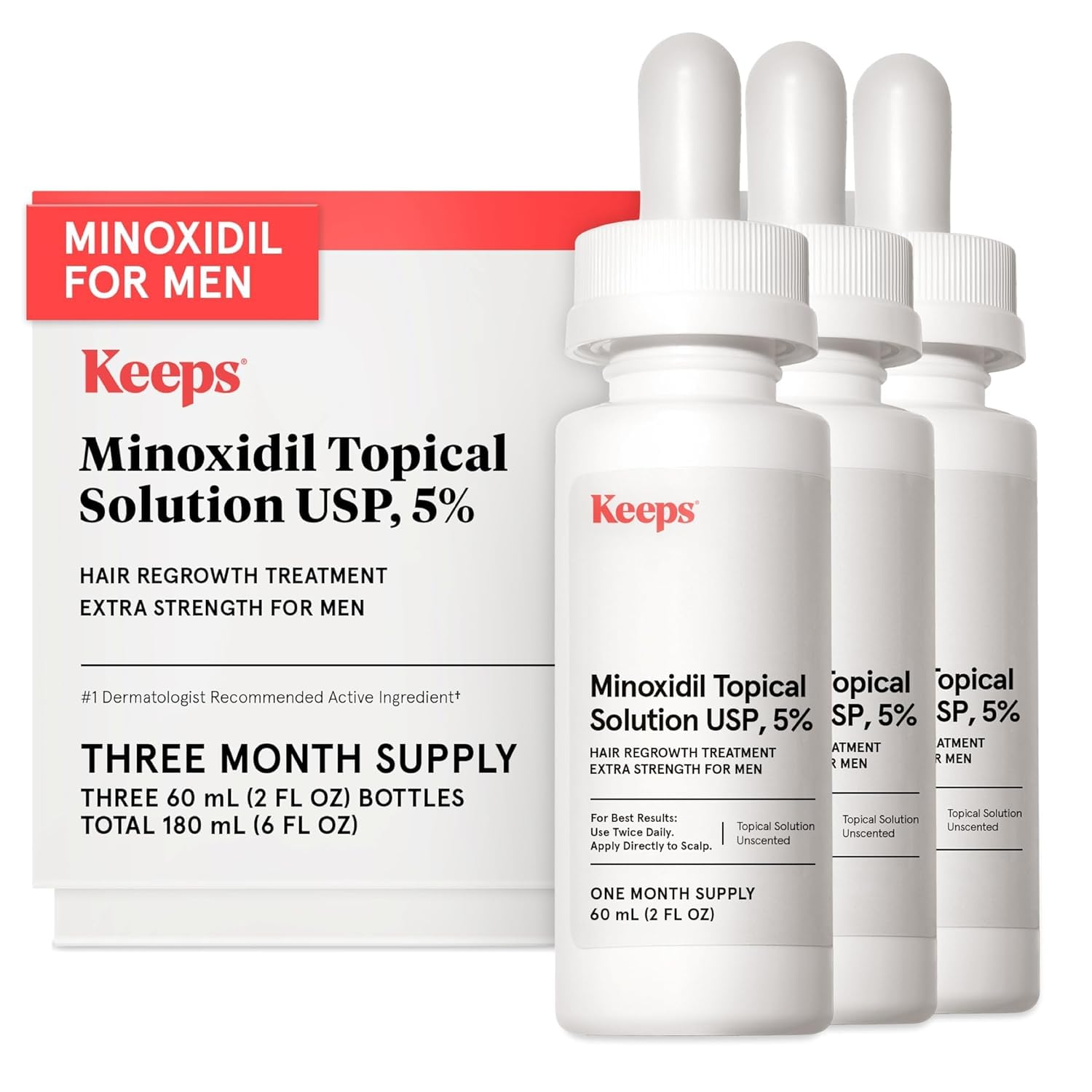 Keeps Extra Strength Minoxidil Hair Growth Serum for Men