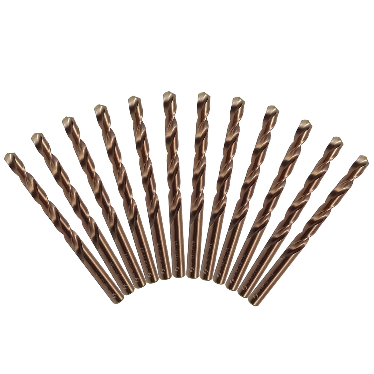 12pcs 3/8 Cobalt Drill Bits for Metal and Wood Cutting Needs