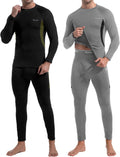 Thermal Underwear for Men 2 Pack - Fleece Lined Base Layer Set