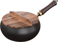 Pure Iron Wok Uncoated 10.2in Deep Frying Pan - Even Heat