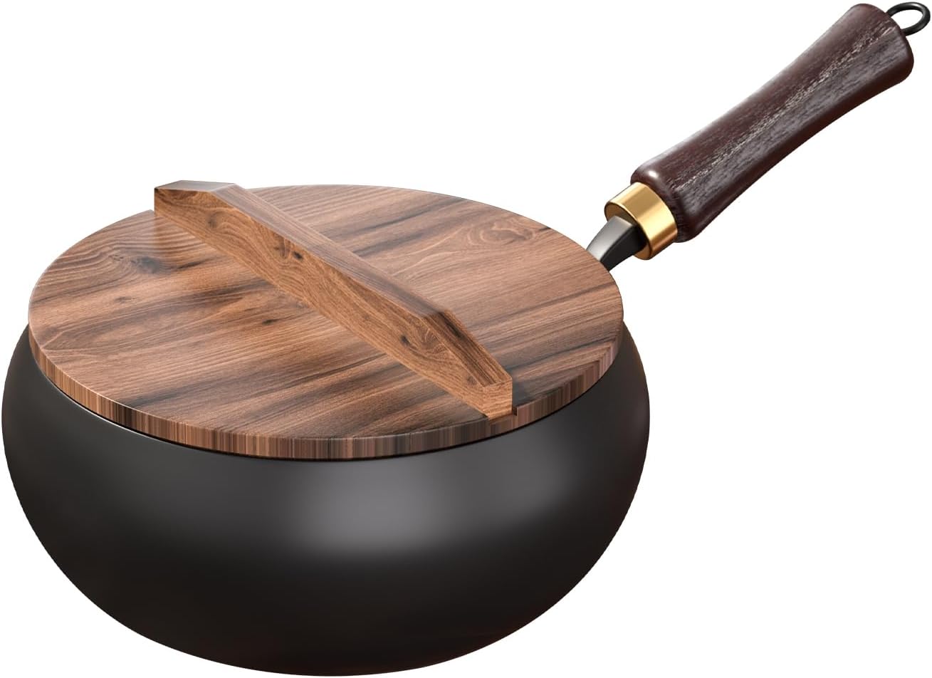 Pure Iron Wok for Versatile Cooking on Any Stove or Campfire