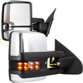 Sanooer Power Folding Chrome Towing Mirrors Compatible with Silverado