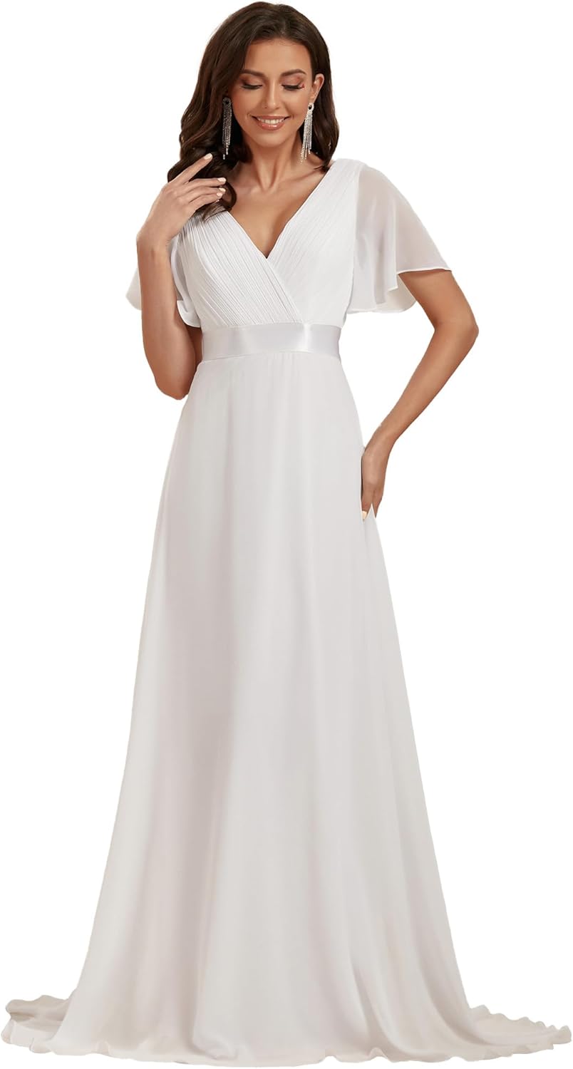 Ever-Pretty Women's Classic Chiffon Short Sleeve Bridesmaid Dress