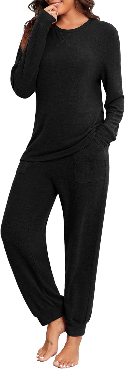 PrinStory Womens Pajama Sets Long Sleeve Soft Pjs with Pockets