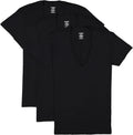Mens Essential Cotton Slim Fit Deep V-Neck T-Shirt 3-Pack