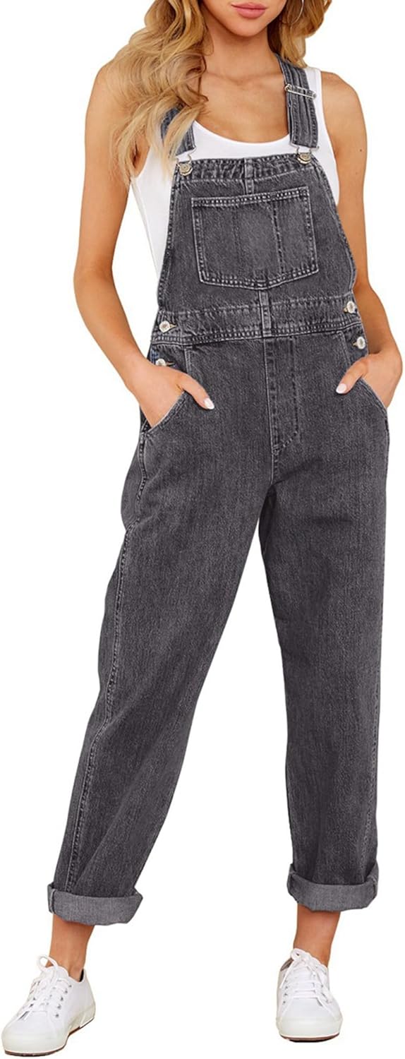 LookbookStore Women's Casual Stretch Denim Bib Overalls Pants