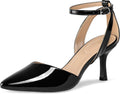 Women's Pointed Toe Kitten Heels with Ankle Strap - Comfortable 3ft on