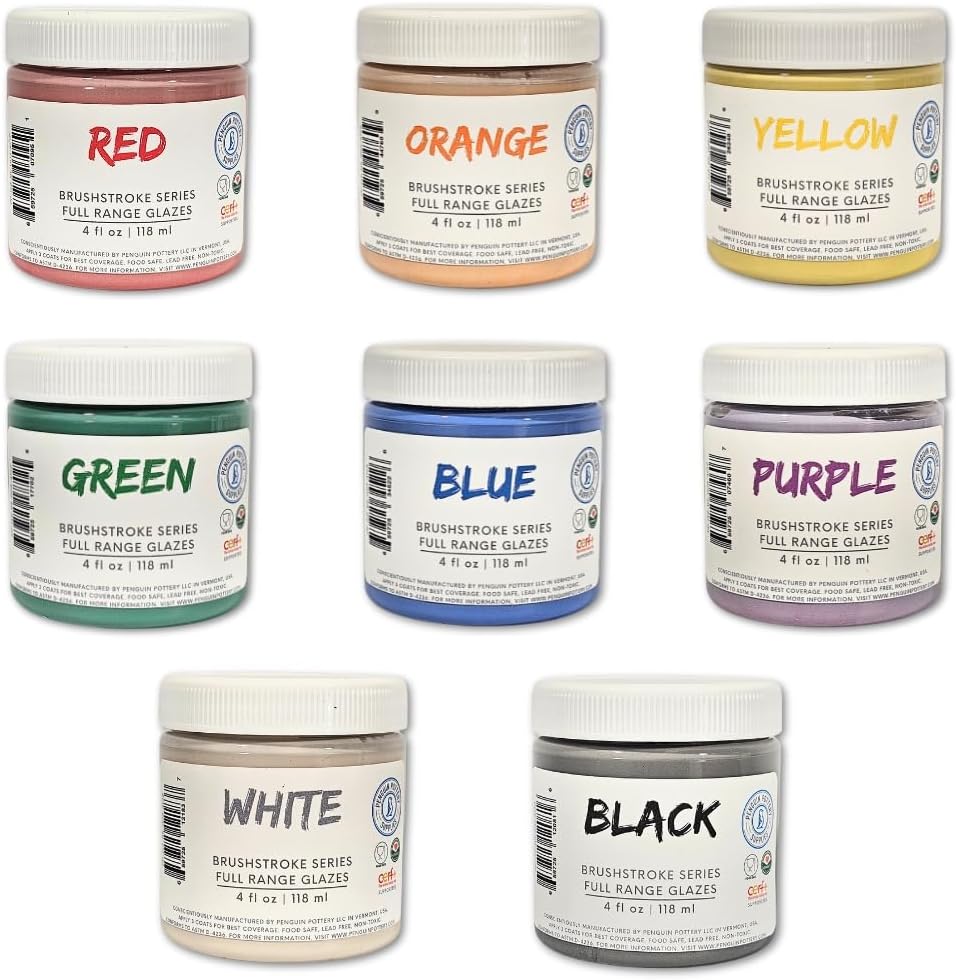 Brushstroke Series Glaze Set by Penguin Pottery - Vibrant Colors
