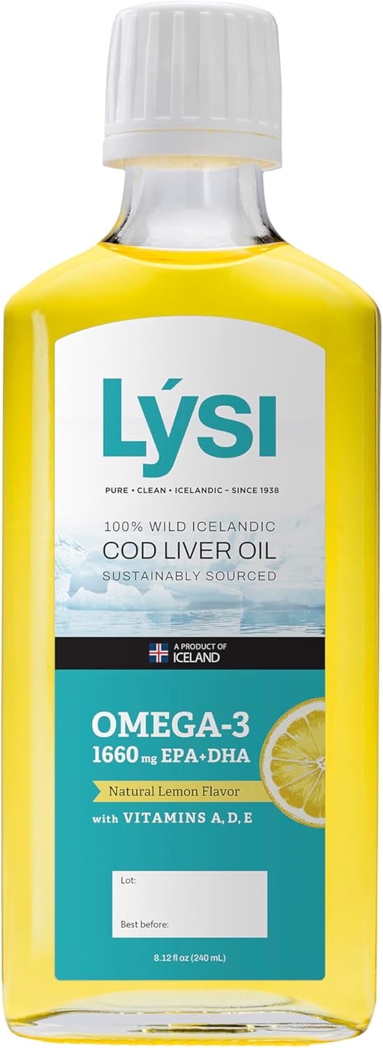 LYSI Cod Liver Oil Omega-3 Supplement for Heart and Brain Health