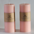 4 in x 10 in Extra-Large Pearl Blush Pillar Candles (Set of 2) - Long