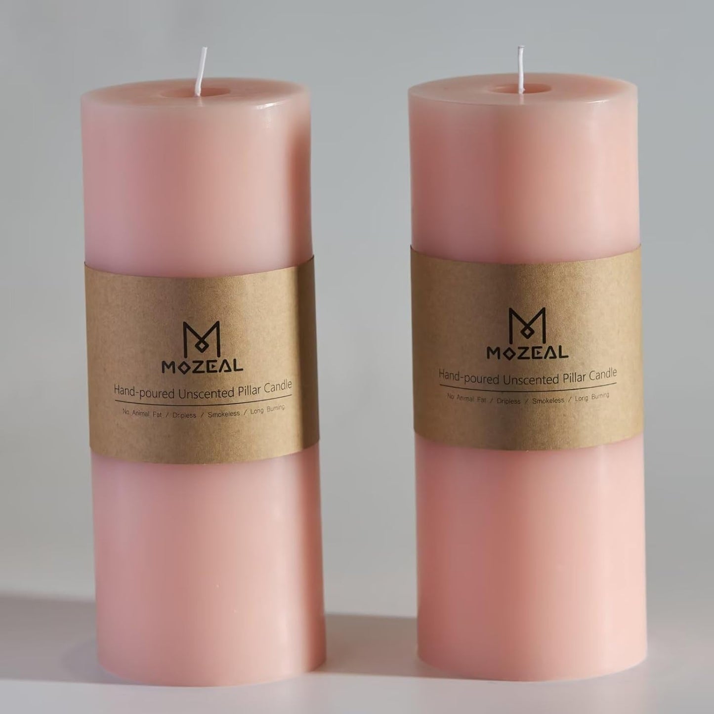 Extra-Large Pearl Blush Pillar Candles for Weddings and Decor