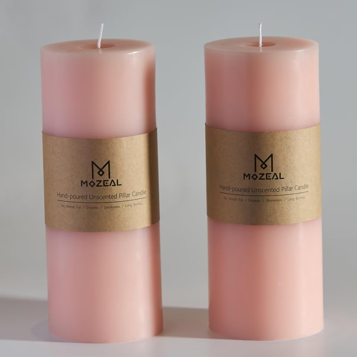 Extra-Large Pearl Blush Pillar Candles for Weddings and Decor