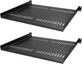 350mm Deep Heavy Duty Steel 1U 19in Vented Shelf - 2 Pack
