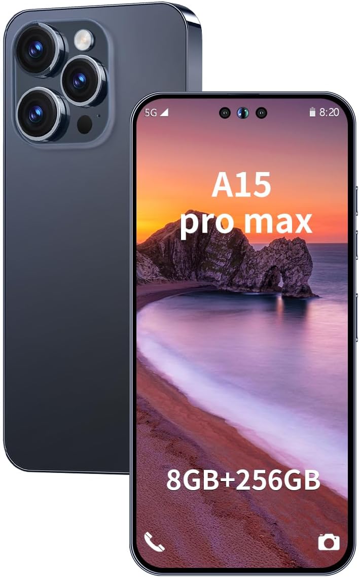 A15 ProMax Unlocked Android Phone with 8GB RAM and 256GB Storage
