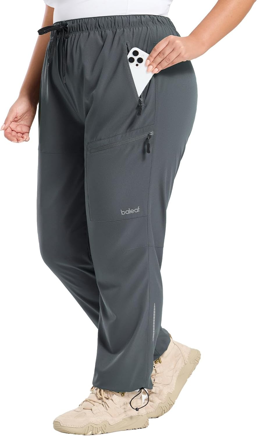 Plus Size Hiking Cargo Pants for Women with Zipper Pockets