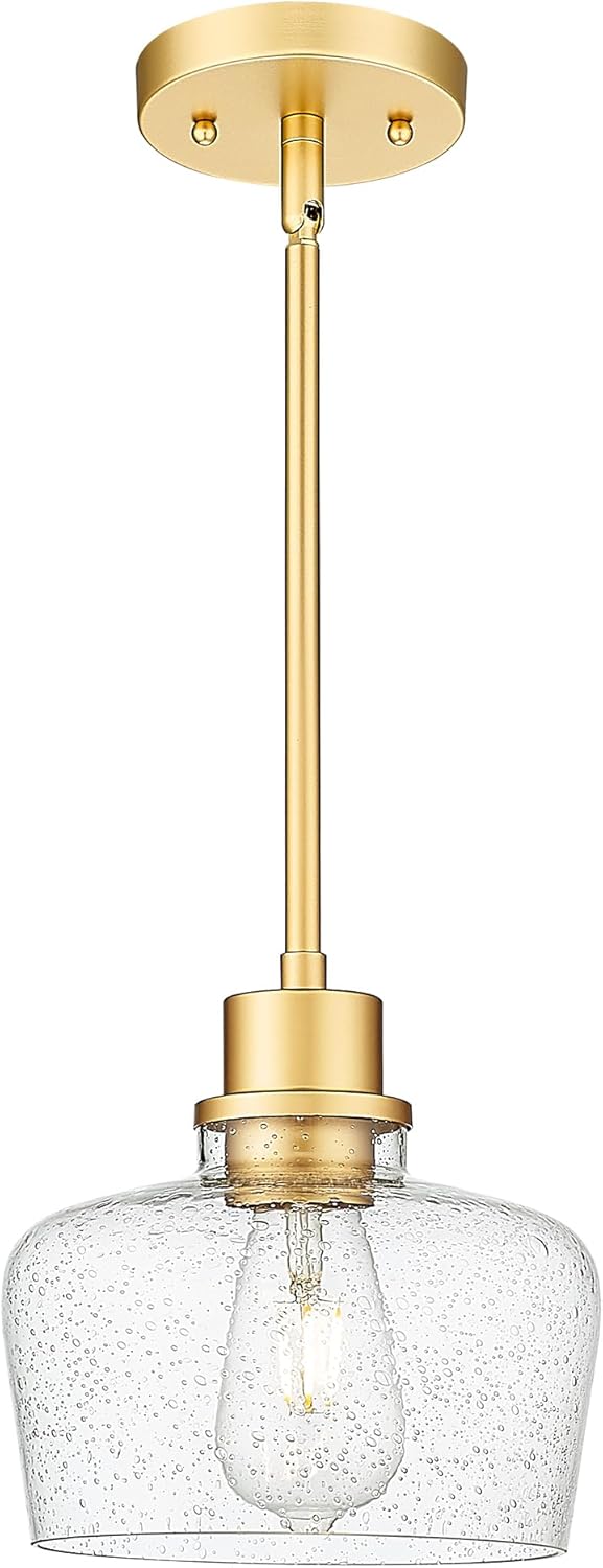 Emak 8 Inch Gold Pendant Light Fixtures for Modern Spaces