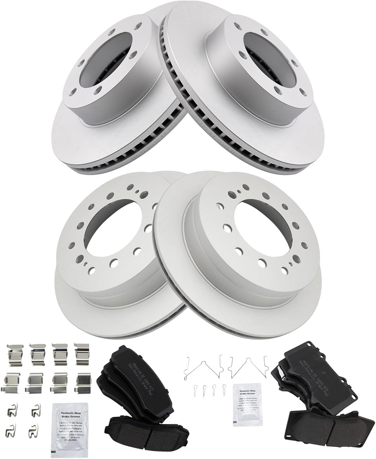 TRQ Front and Rear Brake Pad & Rotor Kit for Toyota Sequoia