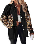 Womens Sequin Patchwork Denim Jacket Oversized Shacket - Sparkle