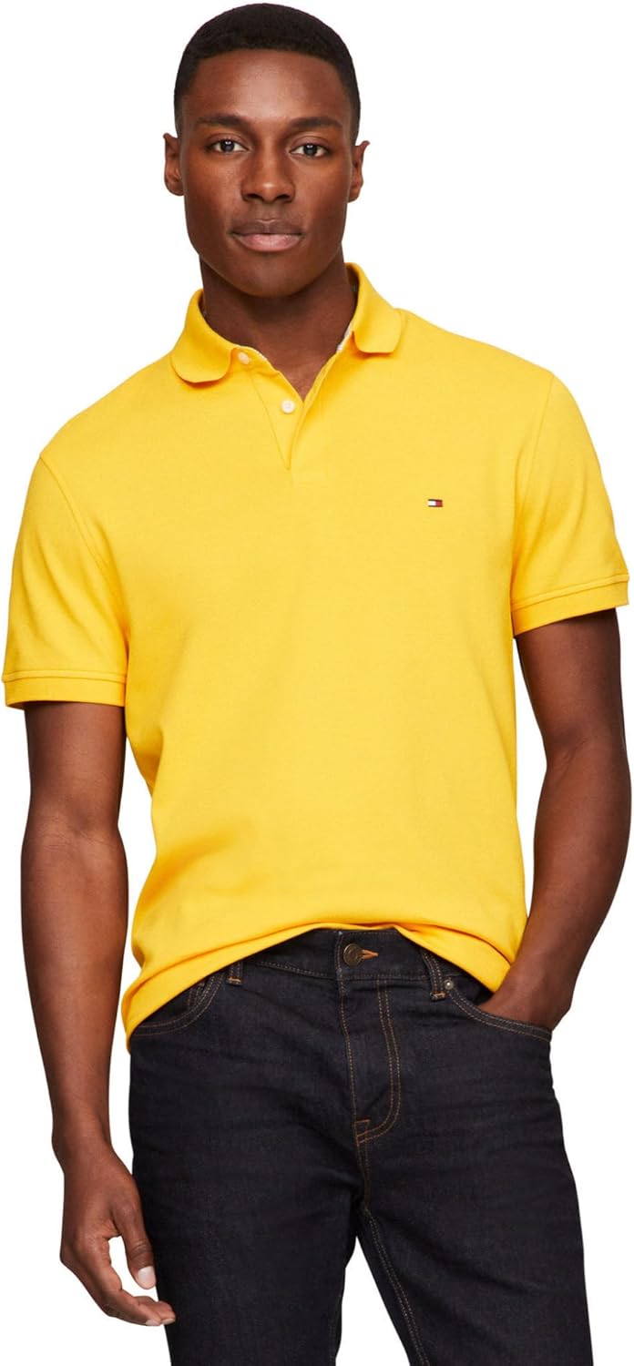 Tommy Hilfiger Men's Slim Fit Polo Shirts with Organic Cotton