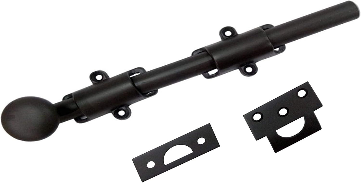 QCAA Solid Brass Dutch Door Bolt 24in in Oil-Rubbed Bronze Finish