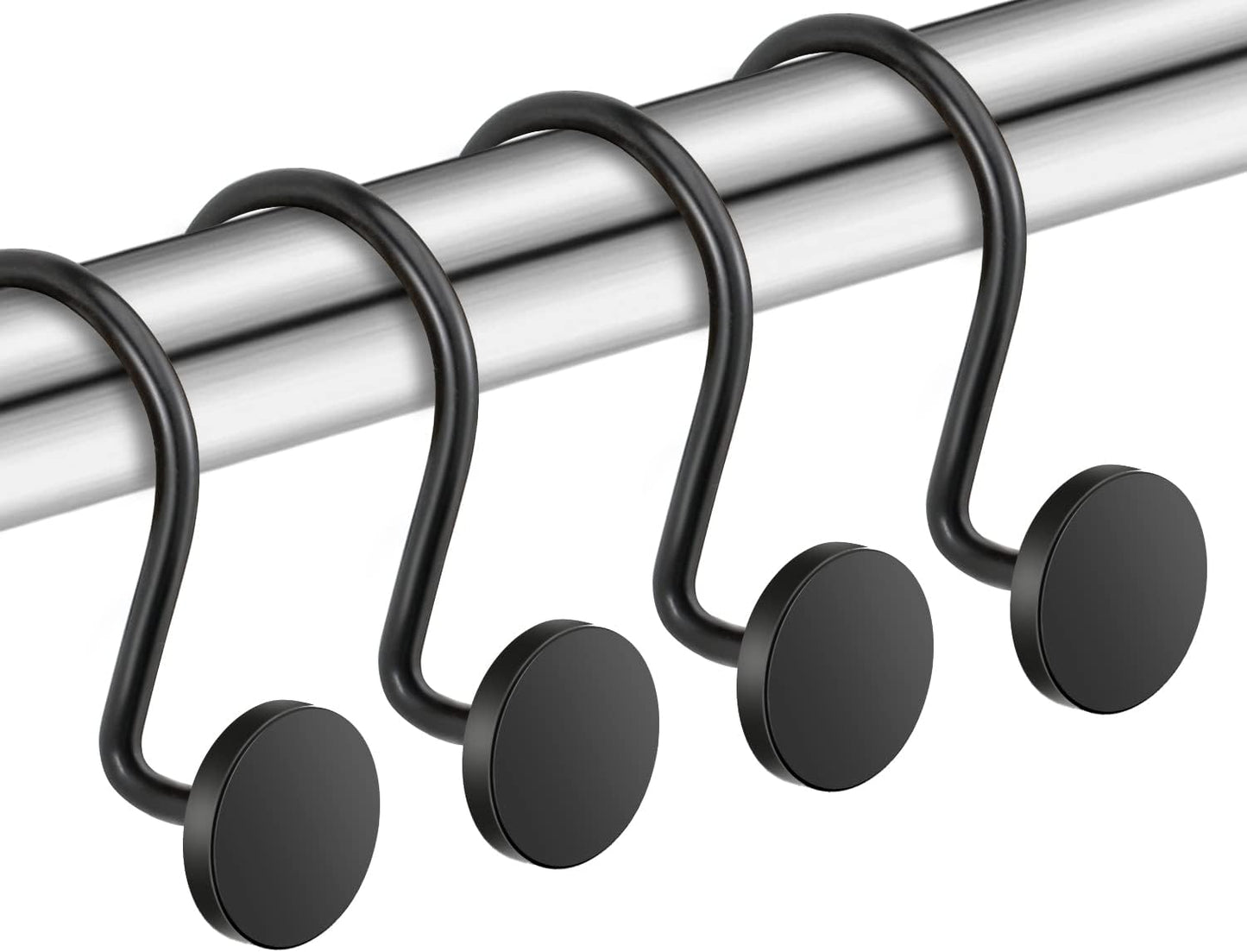 Rustproof Metal Shower Curtain Hooks Set