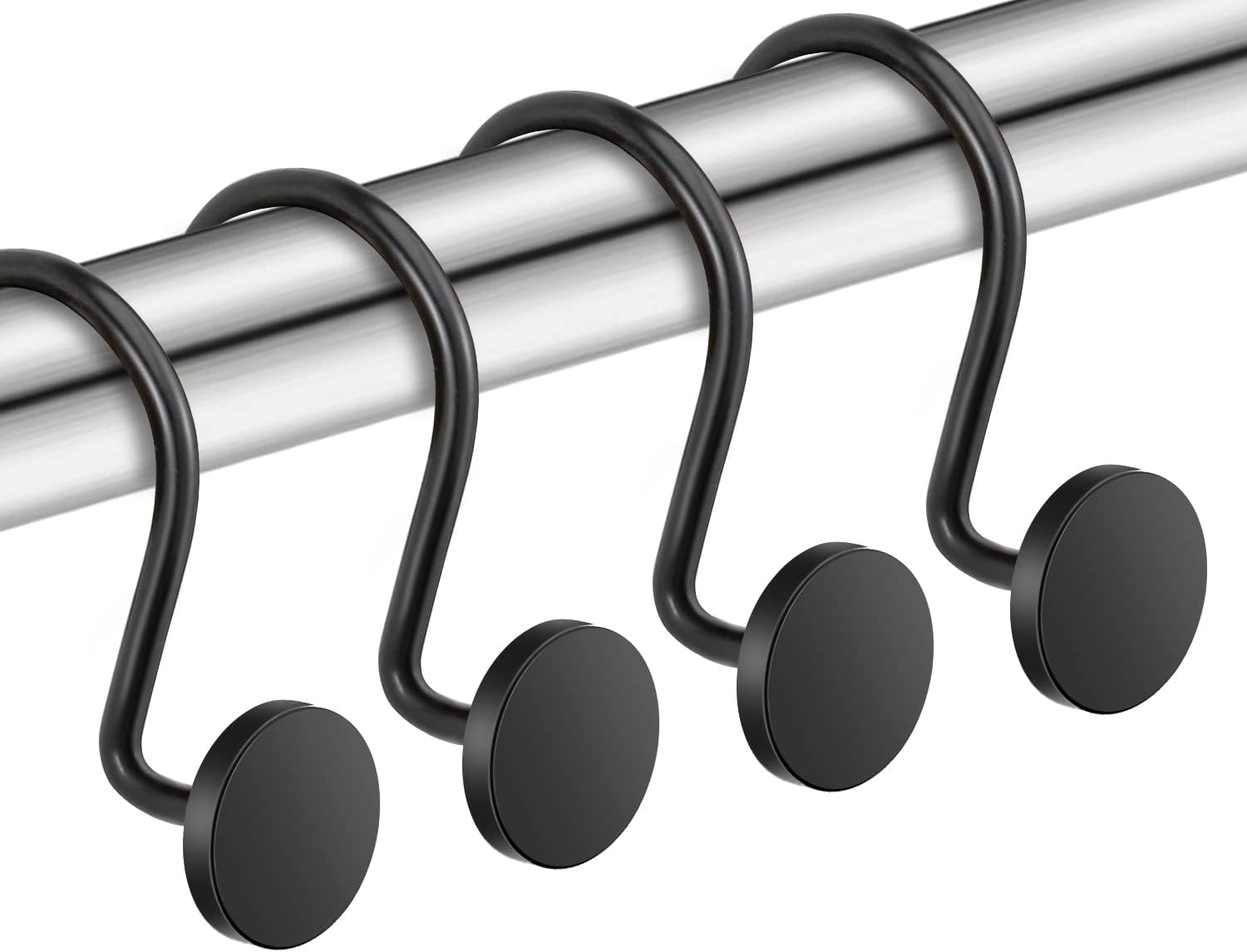 Rustproof Metal Shower Curtain Hooks Set