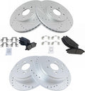TRQ Front and Rear Performance Brake Pad & Rotor Kit