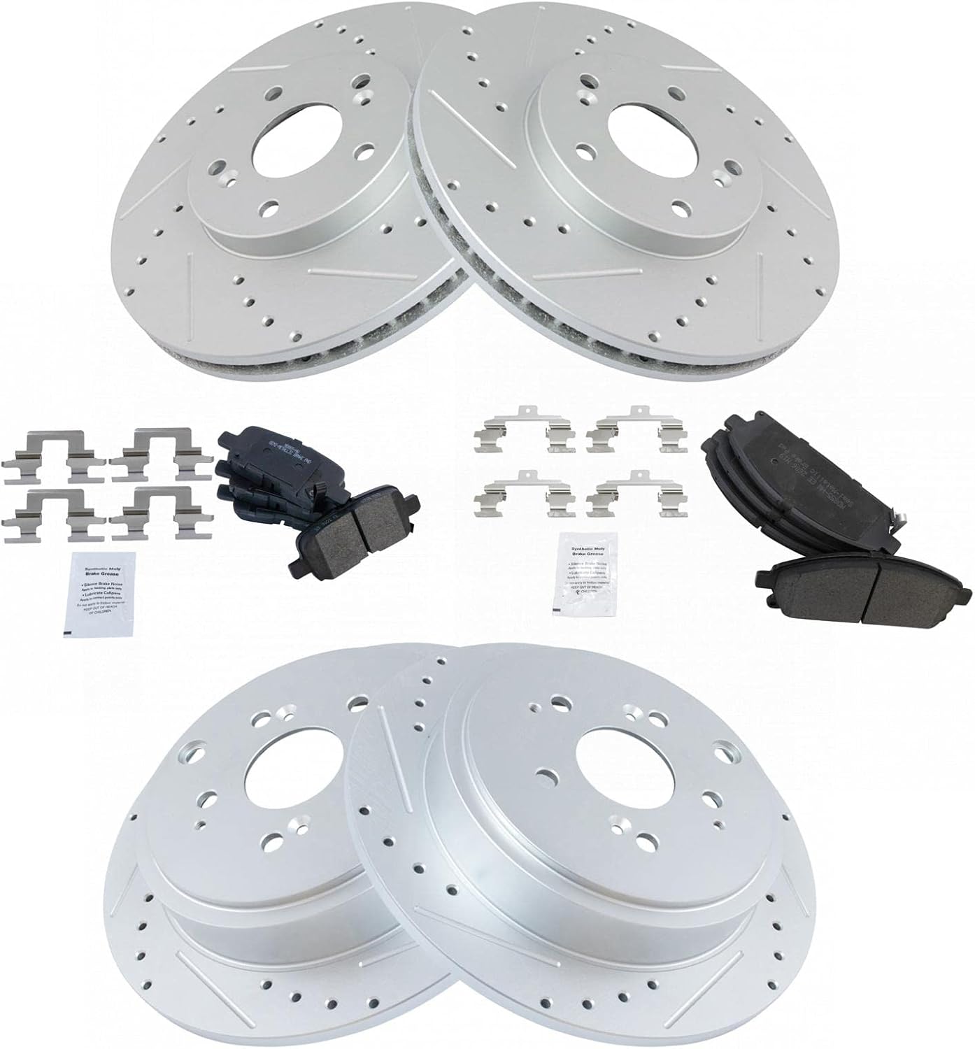 TRQ Performance Brake Pad & Rotor Kit for Acura MDX 2003-2006