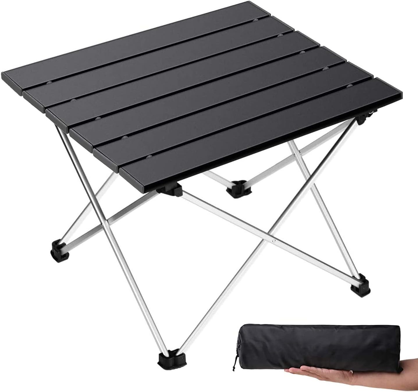 Portable Camping Table with Aluminum Top for Outdoor Use