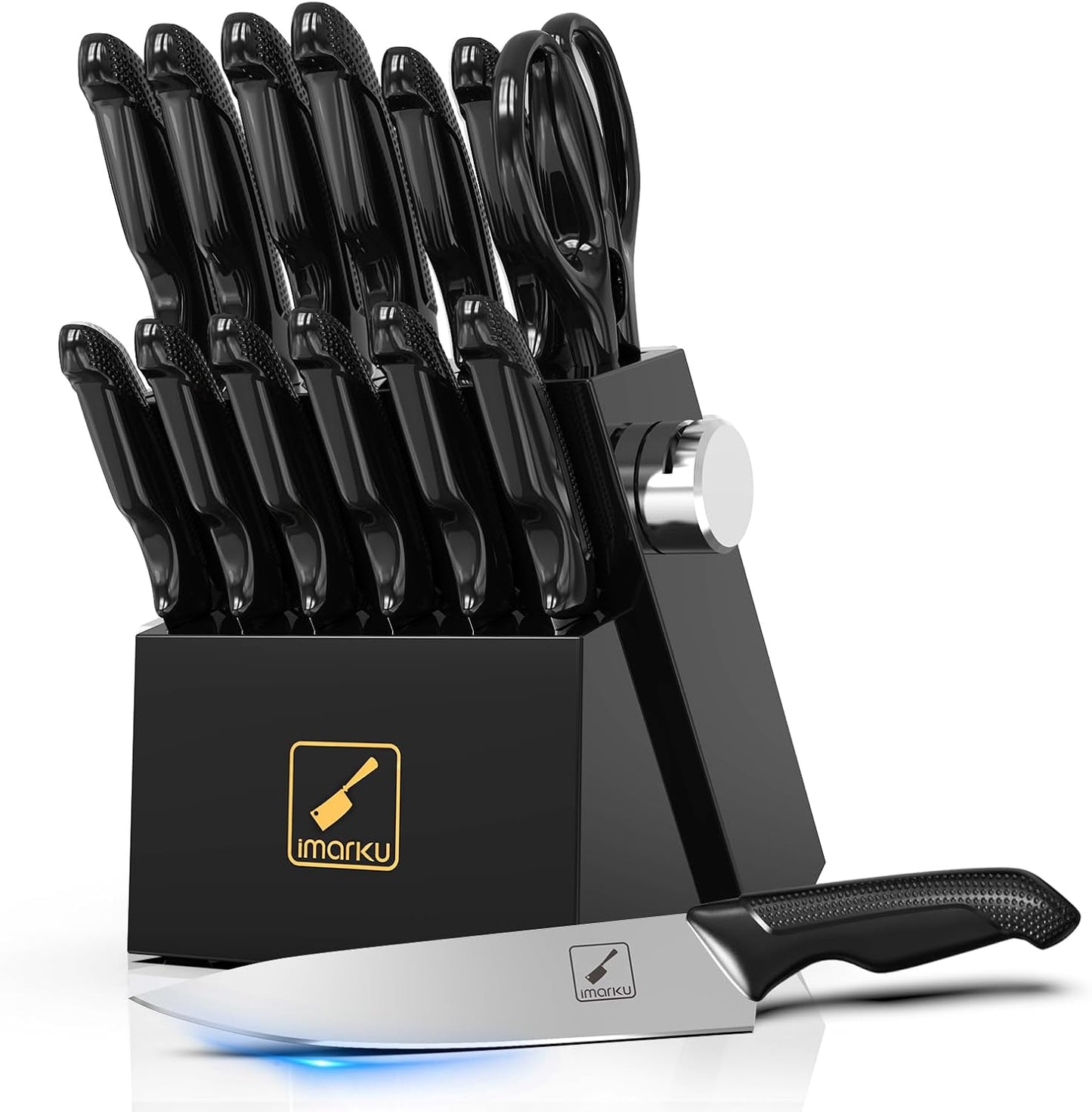 Ultra-Sharp 14-Piece Kitchen Knife Set with Built-in Sharpener