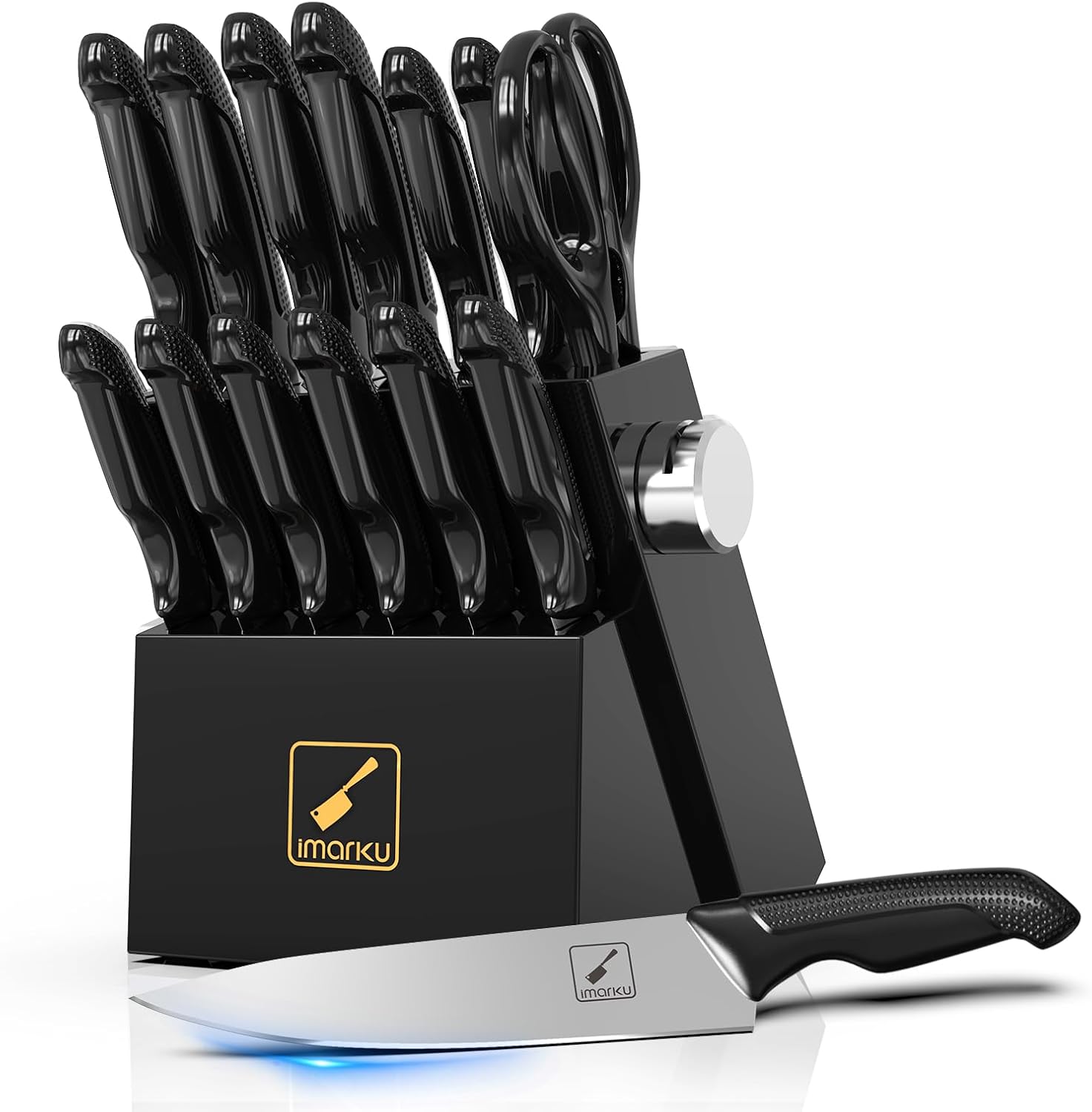 Ultra-Sharp 14-Piece Kitchen Knife Set with Built-in Sharpener